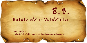 Boldizsár Valéria névjegykártya