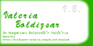 valeria boldizsar business card